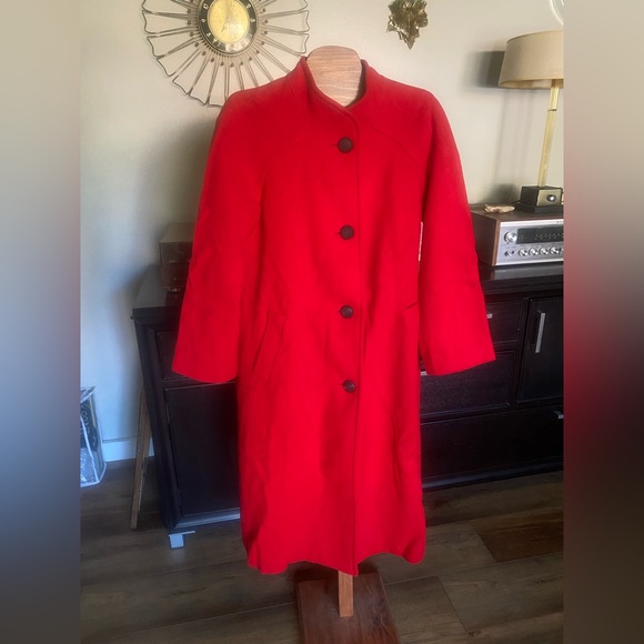 Vintage Red‎ Wool Coat - Picture 1 of 10